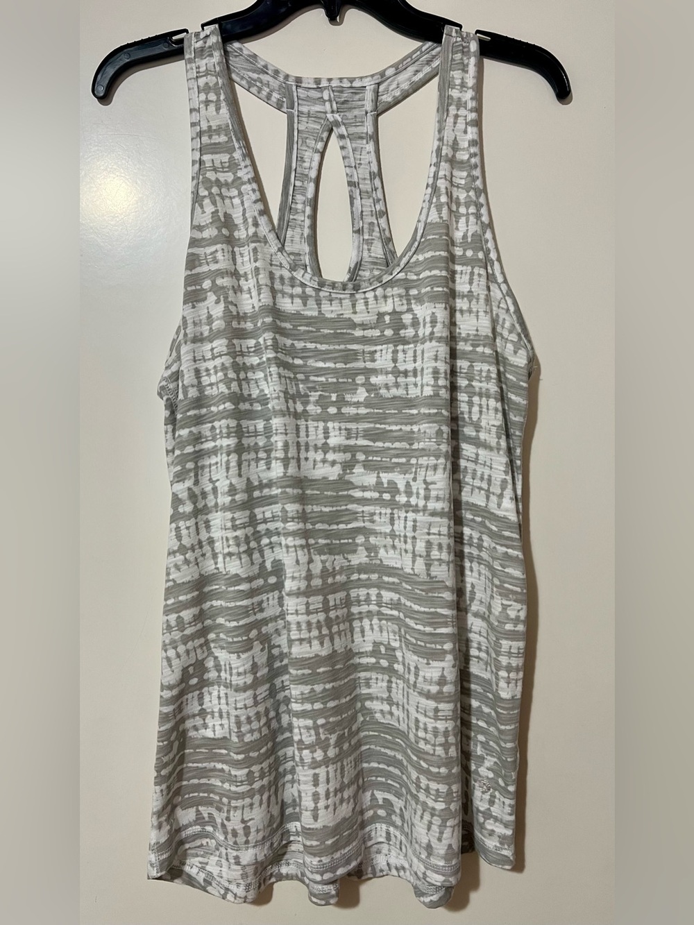 Xersion White & Gray Tie Dye Patterned Racerback Tank